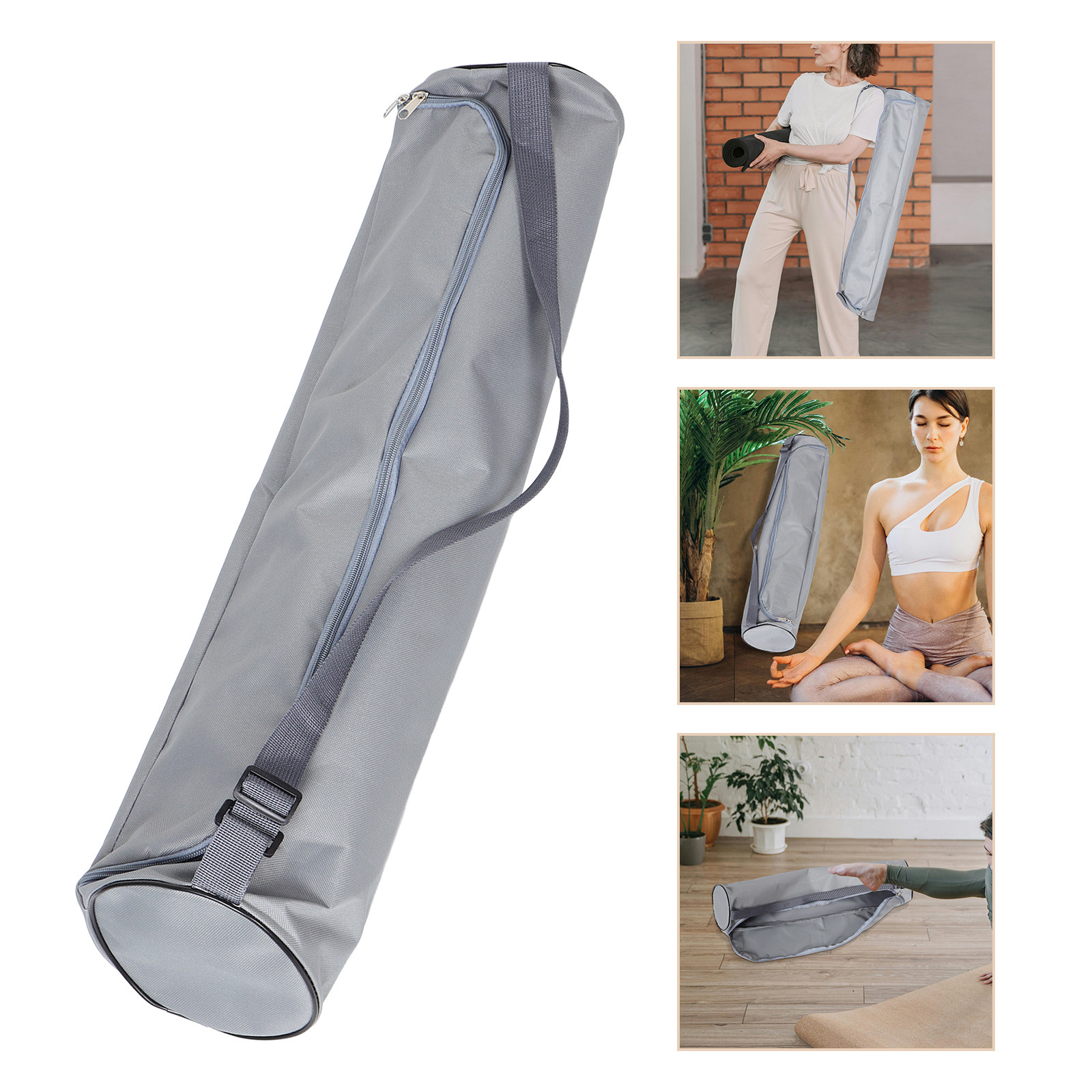 Yoga Mat Bag Carrier - กระเป๋าใส่เสื่อโยคะ กันน้ำ ความจุขนาดใหญ่ พับเก็บได้ ซิปเต็มตัว ผ้าอ็อกซ์ฟอร์ด
