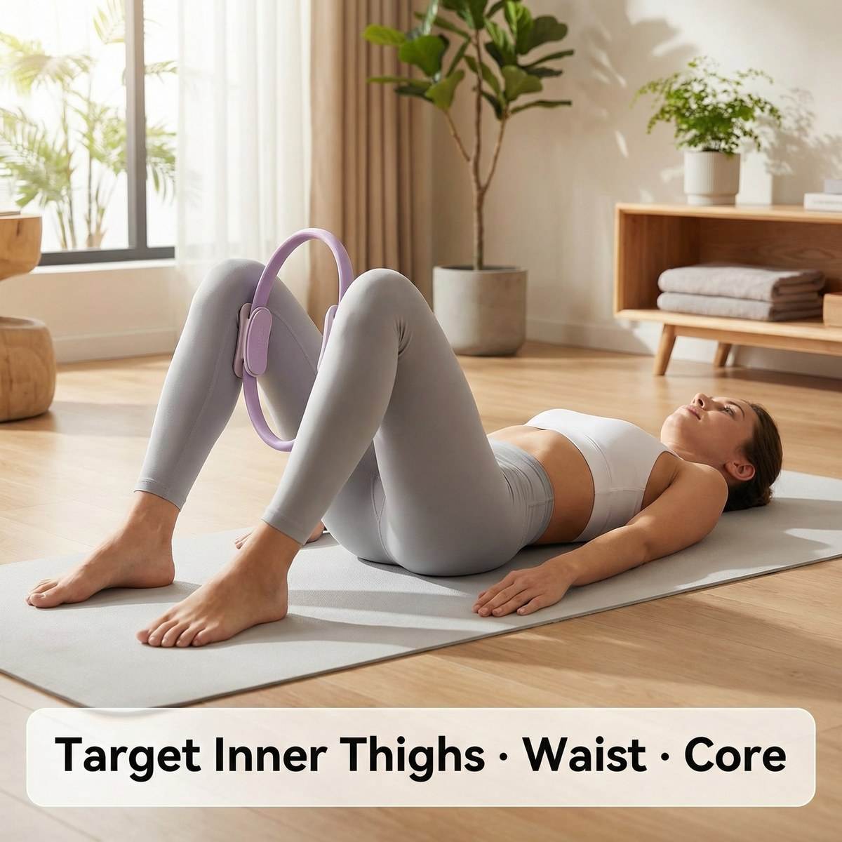 Pilates Ring Magic - วงแหวนพิลาทิสขนาด 38 ซม. วงเวียนโยคะสำหรับฝึกกล้ามเนื้อต้นขาและกระชับกล้ามเนื้ออุ้งเชิงกราน อุปกรณ์ออกกำลังกายที่บ้าน