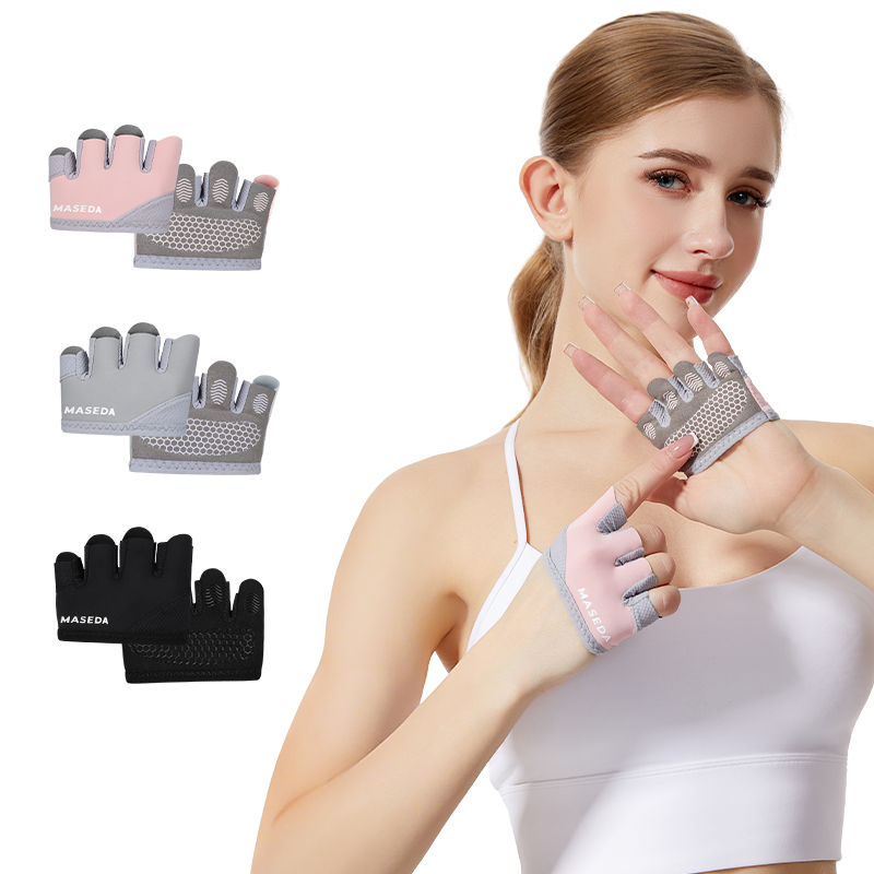 ถุงมือฟิตเนสแบบไร้นิ้วคู่หนึ่ง - Yoga Pilates Yoga บทวิจารณ์และราคา