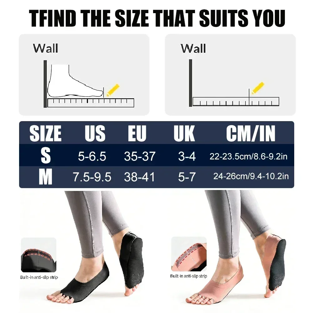 ถุงเท้าโยคะพิลาทิสแบบไม่มีนิ้ว - Pilates Yoga Grip Socks บทวิจารณ์และราคา