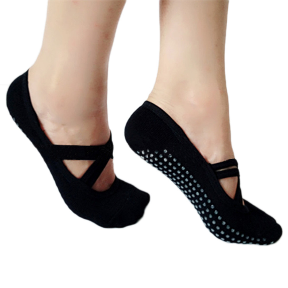 ถุงเท้าโยคะสำหรับผู้หญิง สีดำ  - Pilates Yoga Grip Socks บทวิจารณ์และราคา