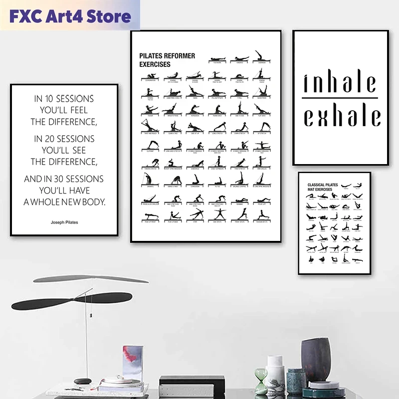 โปสเตอร์แผนภาพการออกกำลังกายพิ - Pilates & Yoga Studio Alineacion บทวิจารณ์และราคา